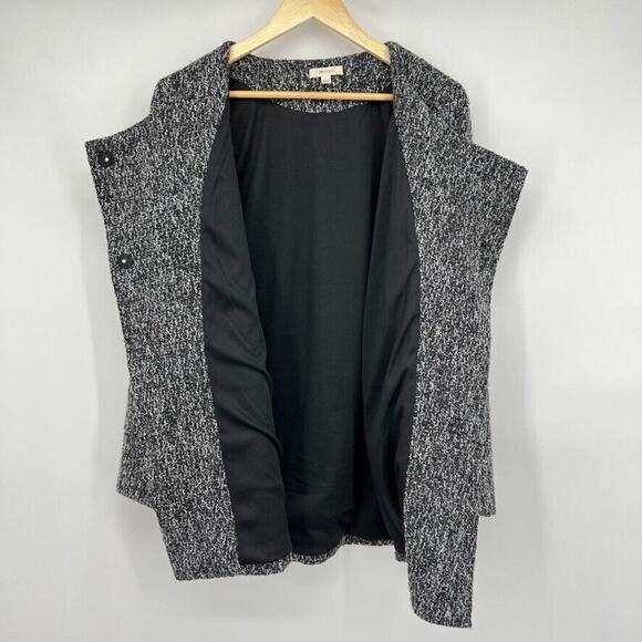 Everly Gray Marled Cross Front Button Closure Marled Coat Women's L - Picture 6 of 9